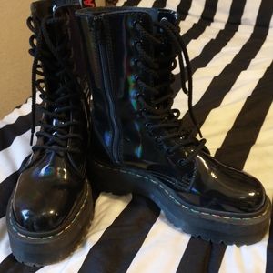 Dr. Martens Hi Jadon Rainbow Patent Leather Boots